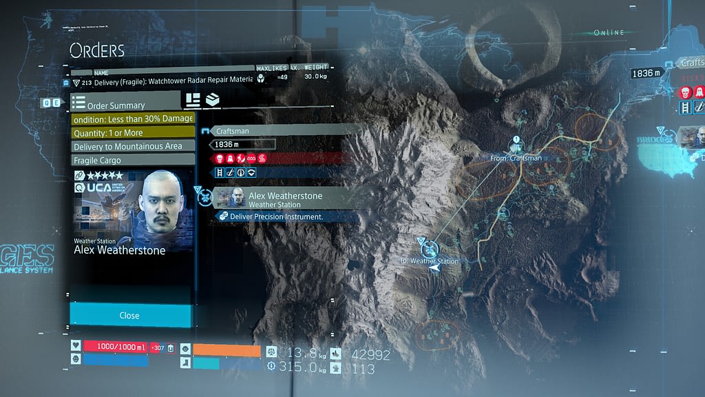 Der wahre Star von Death Stranding ist sein Interfacedesign.